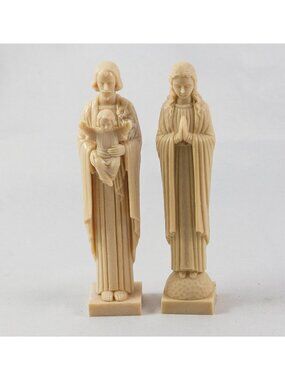 Saint Joseph w/Christ Child & Virgin Mary Religious Statues 1960's